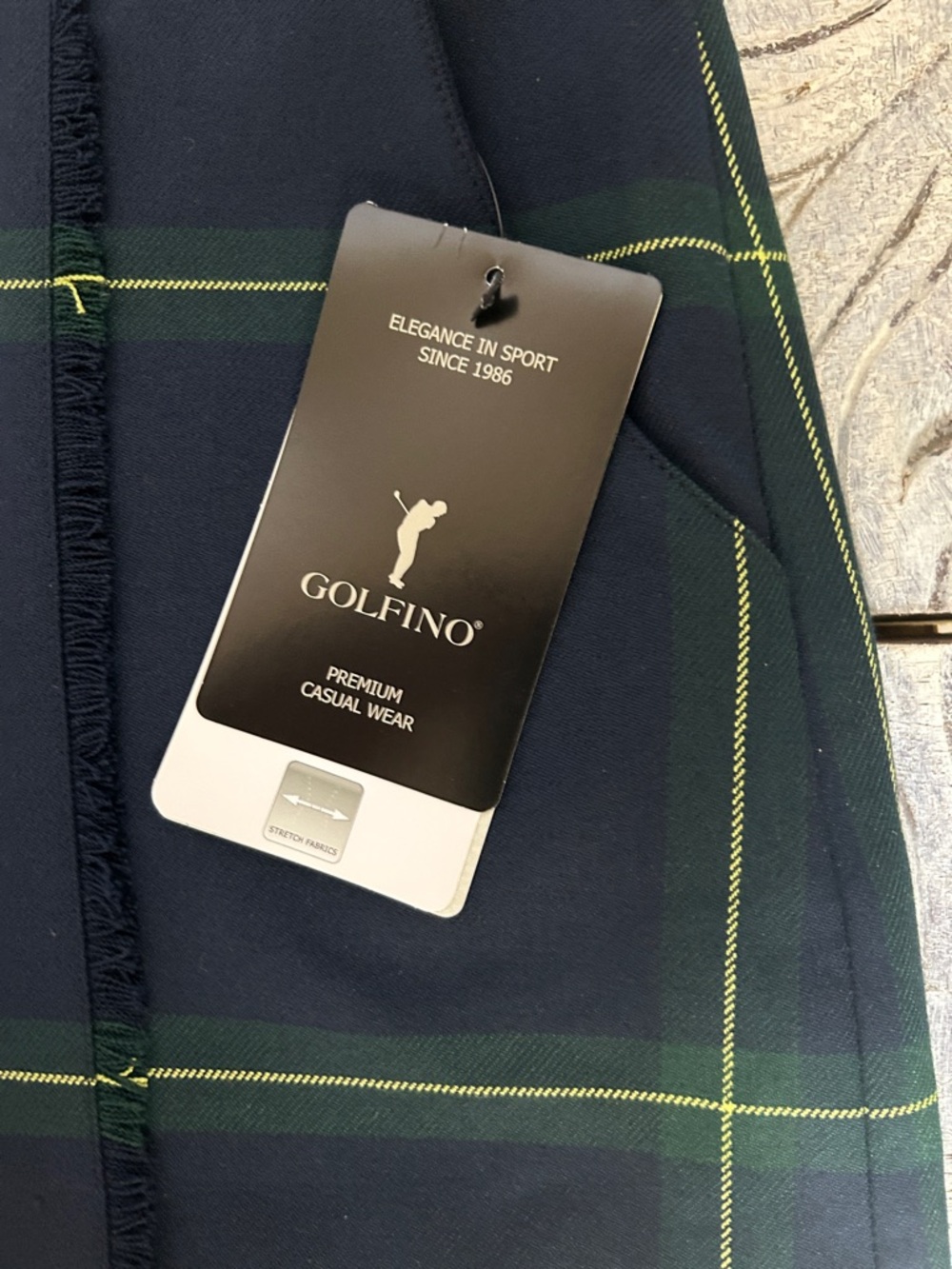Golfino Women's Navy and Green Plaid Mini Skirt - Picture 2 of 13